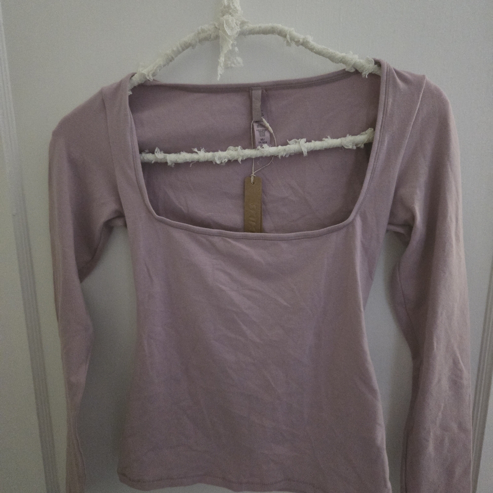 SKIMS Cotton Jersey Scoop Neck Long Sleeve Tee